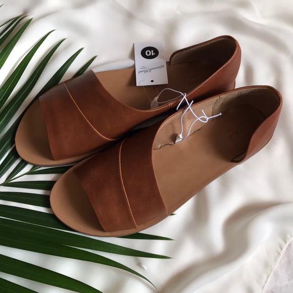 NWT Lissa Asymmetrical Slide Sandals-cognac - Picture 2 of 3